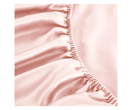 Svilena rjuha za enojno posteljo- biserno roza- Standard  90x190 cm