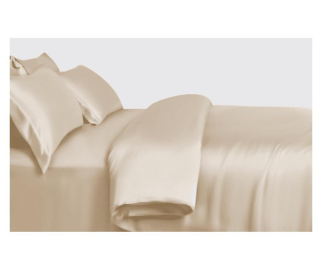 Selyem paplanhuzat egyszemélyes ágyhoz - krém aranyszínű - Standard XL