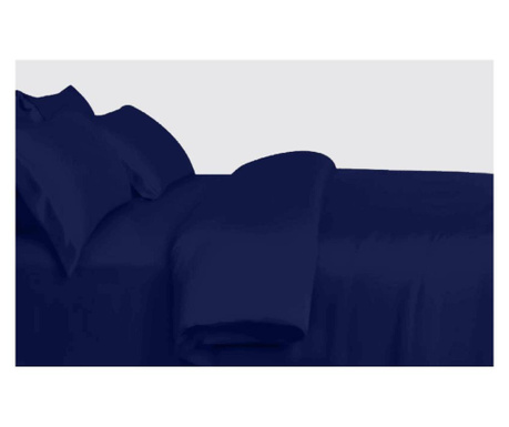 Плик за завивка от естествена коприна за двойно легло - тъмносин - King  240 x 220