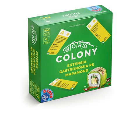 Extensia gastronomia pe mapamond word colony, 100 carti de joc, +1 jucator, editia ro