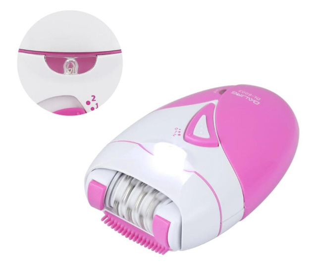 Epilator Profesional cu doua viteze, Utilizare fara fir, Autonomie 35 min, Incarcare 8h, Acumulator li-ion, Roz