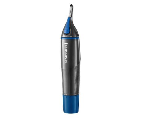 Trimer Remington, Zamenljive glave, Namenjen za nos in ušesa, Vodoodporen, Vključeni dodatki, Črna/Modra