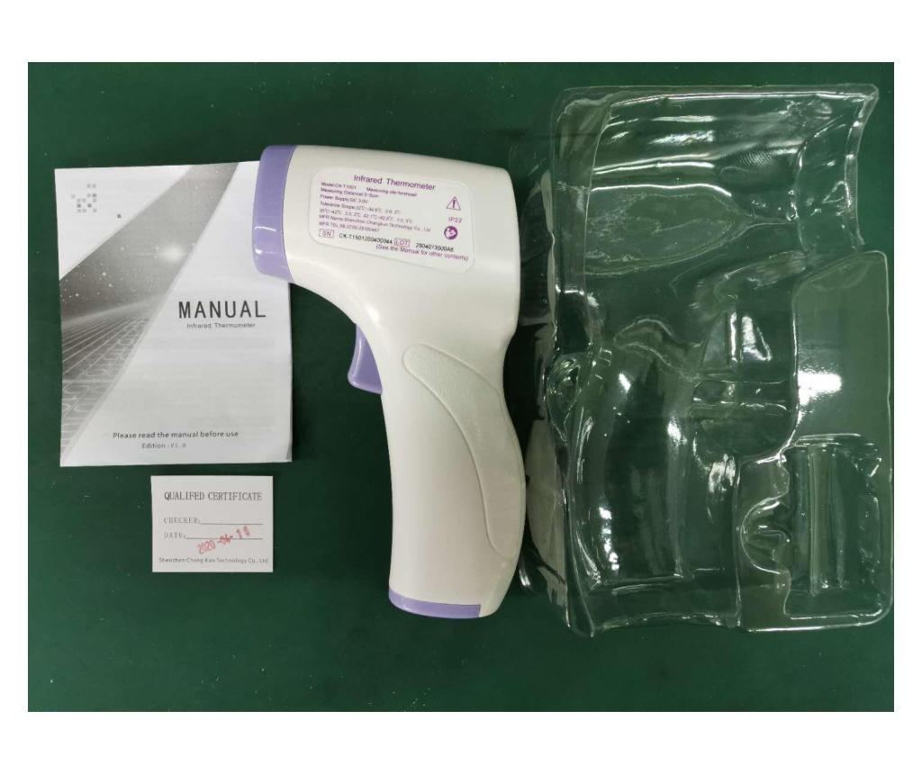 Termometar KlaussTech za odrasle ili djecu s infracrvenim zrakama, beskontaktna upotreba, područje čela, funkcija alarma, LCD za - 3