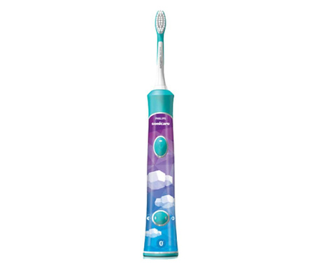 Periuta Philips Sonicare Pentru Copii Cu Tehnologie Bluetooth, 2 Capete De Periere, Aplicatie Educativa, 2 Moduri Functionare, A