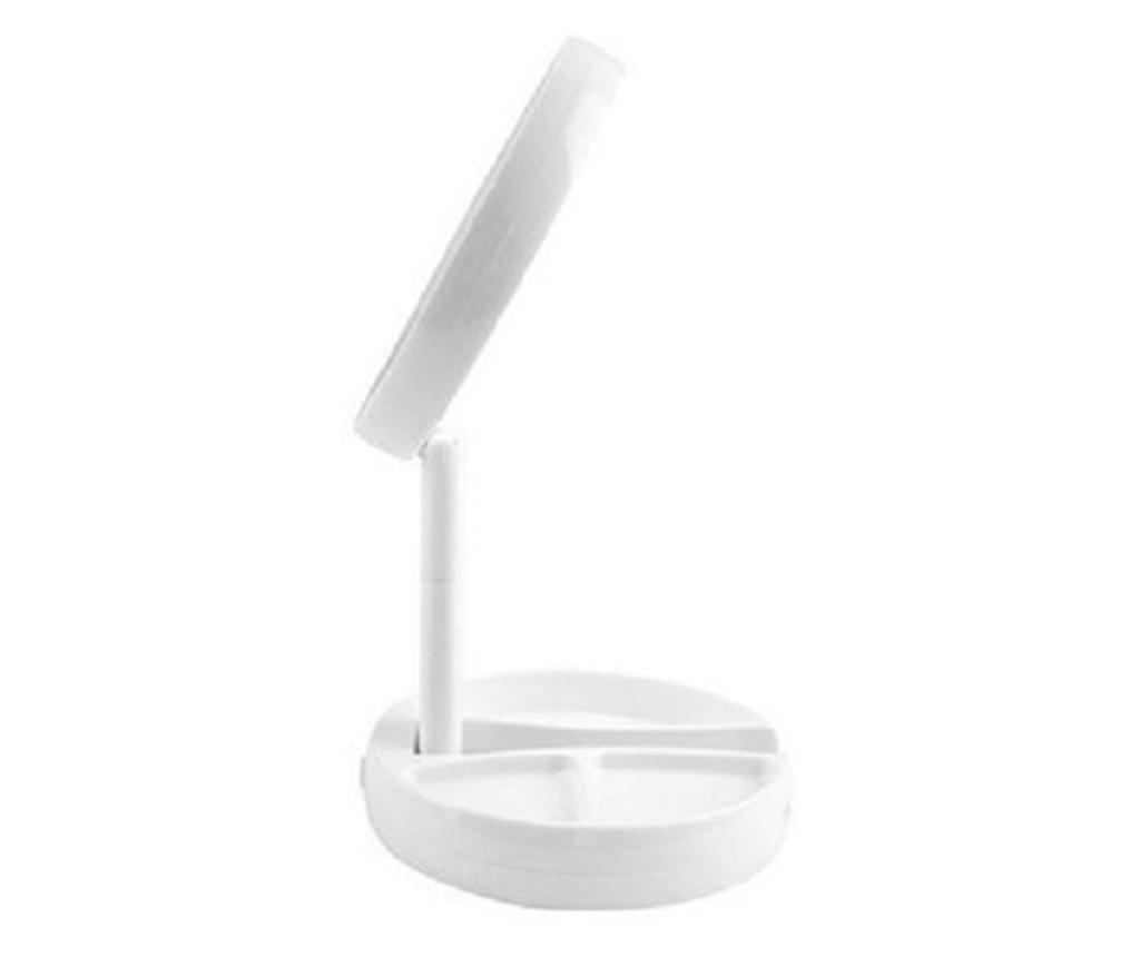 Oglinda Iluminata Led KlaussTech, Marire 10x, Reglabila, 2 Fete, Baza Cu Organizator, Culoare Alb - 10