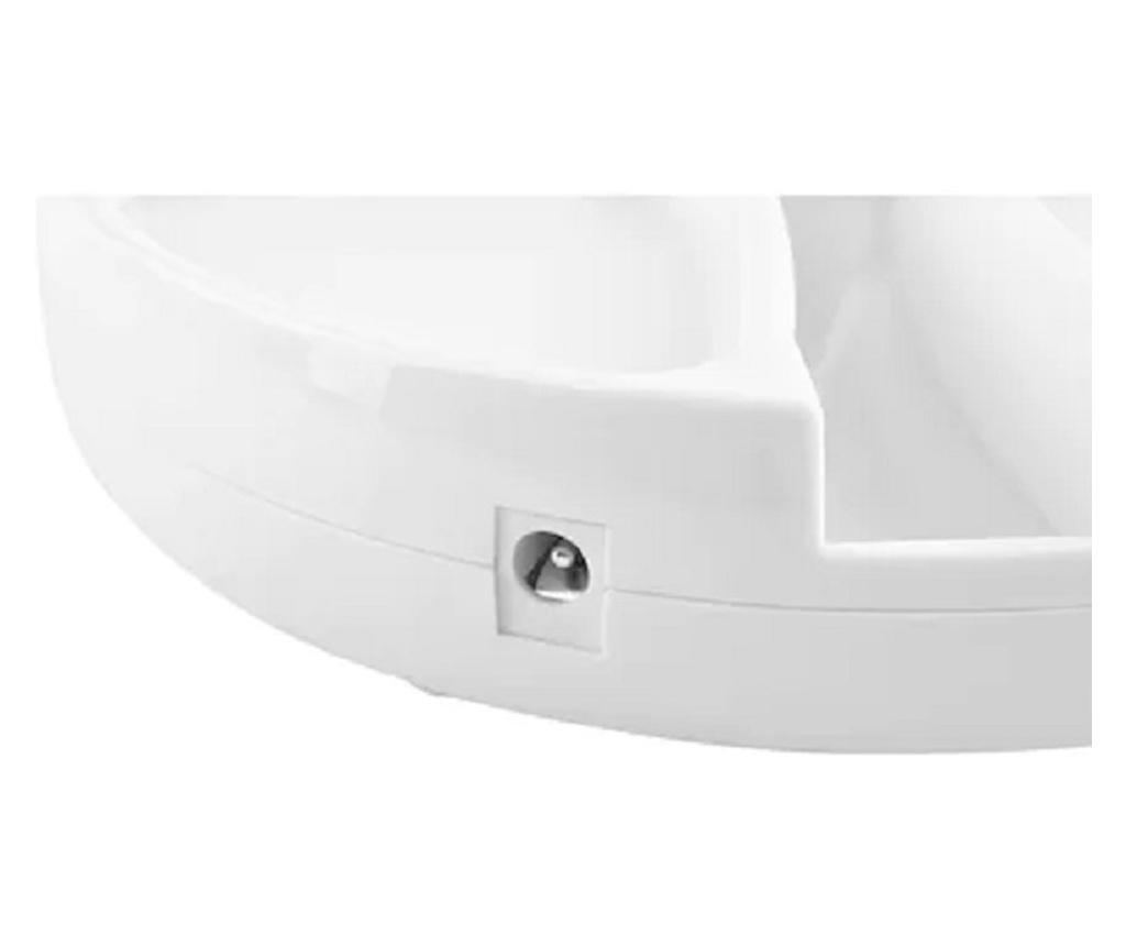 Oglinda Iluminata Led KlaussTech, Marire 10x, Reglabila, 2 Fete, Baza Cu Organizator, Culoare Alb - 2