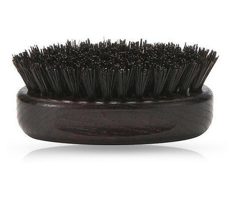 Perie ovala pentru barba cu maner din lemn - Neagra