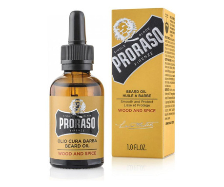 PRORASO - Овлажняващо масло за брада - Дърво и подправки - 30 мл