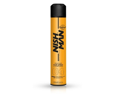 NISH MAN 04 - Силен лак за коса 400 мл - Жълт