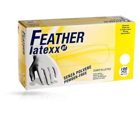 FEATHER - Професионални латексови ръкавици - Бели - S