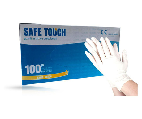 SAFE TOUCH - Manusi profesionale latex - Alb - S