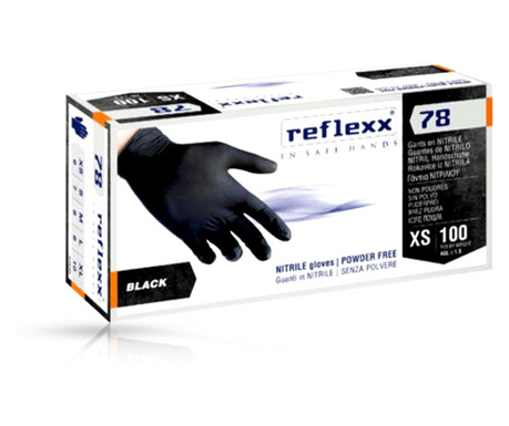 REFLEXX - Manusi profesionale din nitril - Negru -  L
