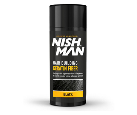 NISH MAN - Pudra fiber pentru parul rar - Negru
