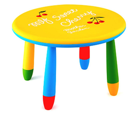 Raki slante masa rotunda pentru copii, 70xh47 cm, galbena