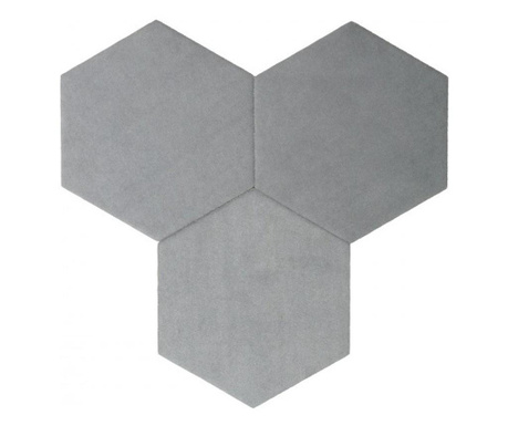 Hexagoane autoadezive textil light grey 10 buc.=0.2 m2