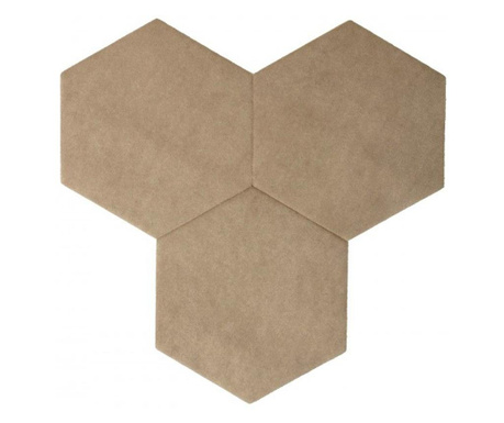 Hexagoane autoadezive textil light brown 10 buc.=0.2 m2