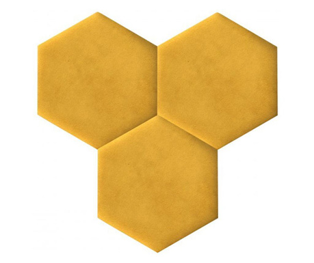 Hexagoane autoadezive textil yellow 10 buc.=0.2 m2