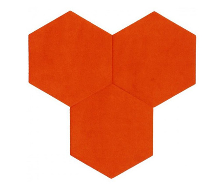 Hexagoane autoadezive textil orange 10 buc.=0.2 m2