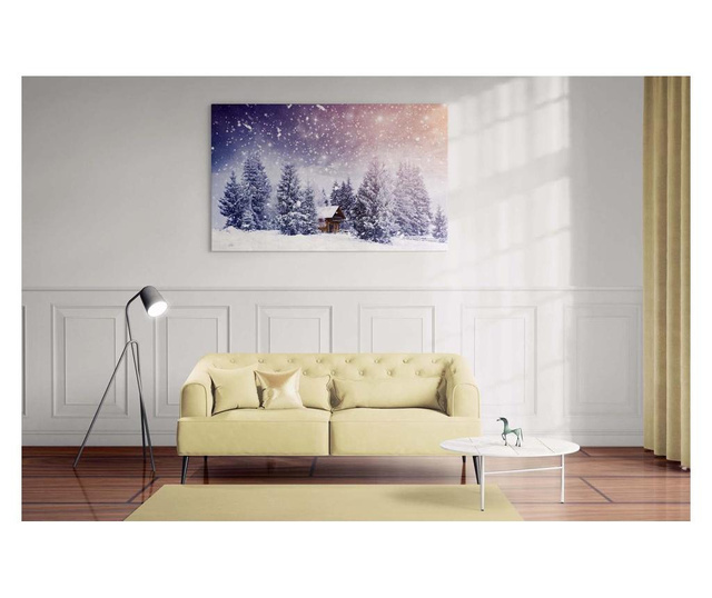 Tablou canvas Cabana Iarna  50x70 cm
