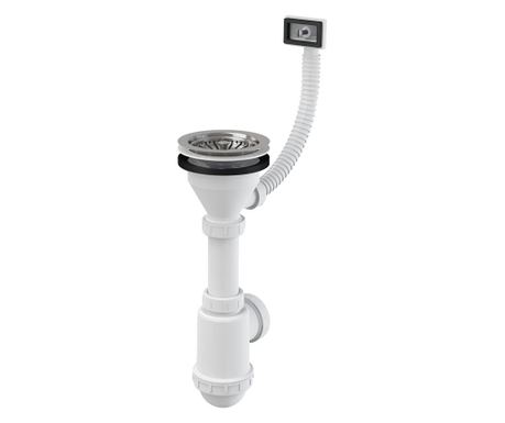 Sifon chiuveta cu sita din otel inoxidabil DN115 si preaplin flexibil Alcaplast A447-DN50/40