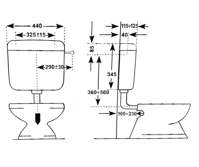 REZERVOR WC OPTIMA UNIC 1085/15