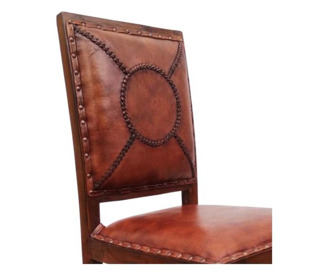 Scaun de sufragerie din piele naturală Fendi