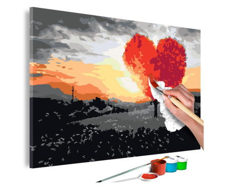 Slika za samostalno slikanje Artgeist - Heart-Shaped Tree (Sunrise) - 60 x 40 cm