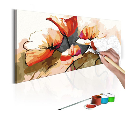 Slika za samostalno slikanje Artgeist - Flowers - Delicate Poppies - 100 x 40 cm