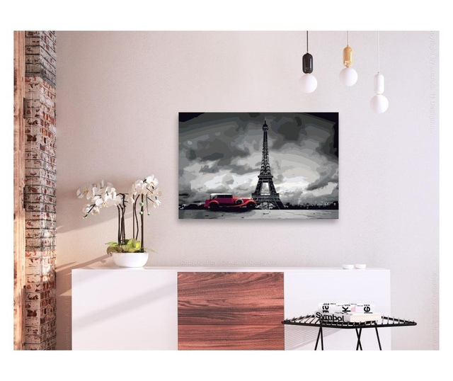 Slika za samostalno slikanje Artgeist - Paris (Red Limousine) - 60 x 40 cm