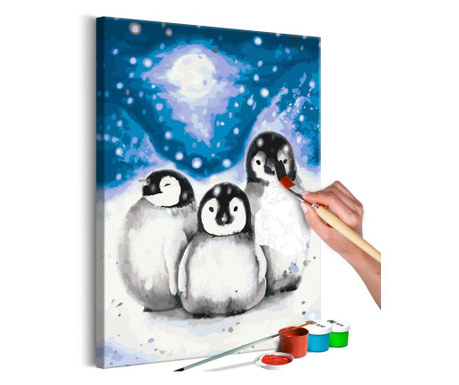 Slika za samostalno slikanje Artgeist - Three Penguins - 40 x 60 cm