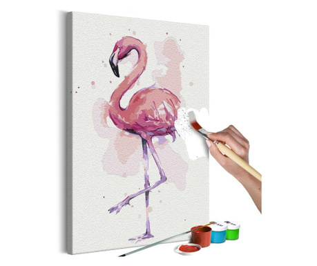 Slika za samostalno slikanje Artgeist - Friendly Flamingo - 40 x 60 cm