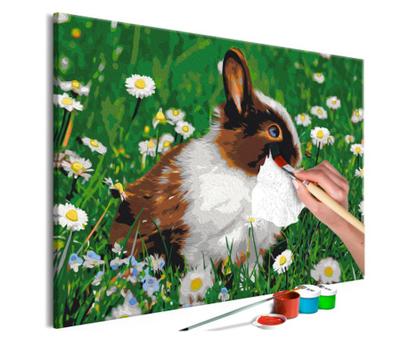 Slika za samostalno slikanje Artgeist - Rabbit in the Meadow - 60 x 40 cm