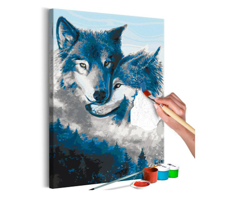 Slika za samostalno slikanje Artgeist - Wolves in Love - 40 x 60 cm