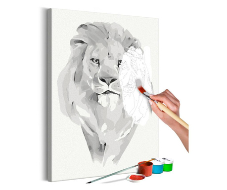 Slika za samostalno slikanje Artgeist - White Lion - 40 x 60 cm