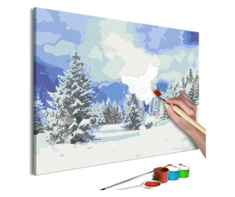 Slika za samostalno slikanje Artgeist - Snow Christmas Trees - 60 x 40 cm
