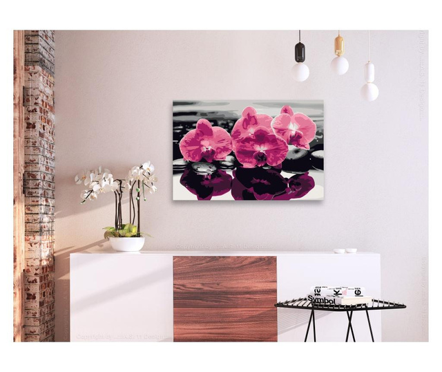 Slika za samostalno slikanje Artgeist - Three Orchids - 60 x 40 cm