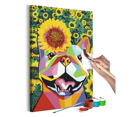 Slika za samostalno slikanje Artgeist - Happy Bulldog - 40 x 60 cm