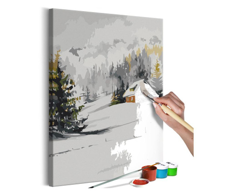 Slika za samostalno slikanje Artgeist - Winter Cottage - 40 x 60 cm