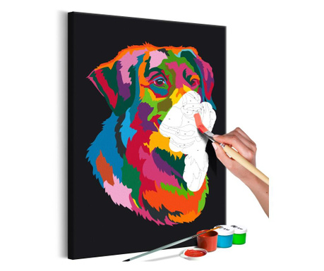 Slika za samostalno slikanje Artgeist - Colourful Dog - 40 x 60 cm