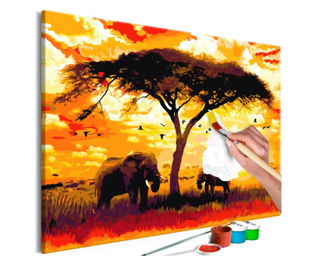 Slika za samostalno slikanje Artgeist - Africa at Sunset - 120 x 80 cm