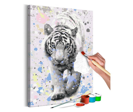 Slika za samostalno slikanje Artgeist - White Tiger - 40 x 60 cm