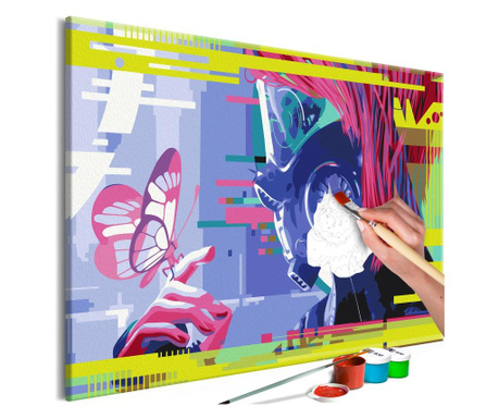 Slika za samostalno slikanje Artgeist - Cyber Butterfly - 60 x 40 cm