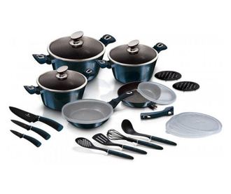 Set oale marmorate 22 piese Metalic Line Aquamarine Berlinger Haus BH 7183