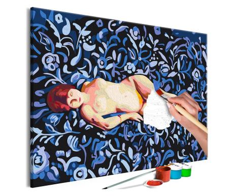 Slika za samostalno slikanje Artgeist - Nude on a Blue Background - 60 x 40 cm