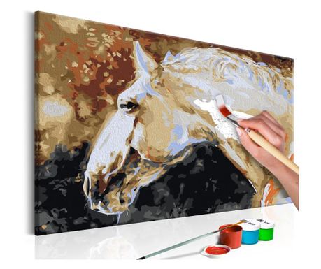 Slika za samostalno slikanje Artgeist - White Horse - 60 x 40 cm