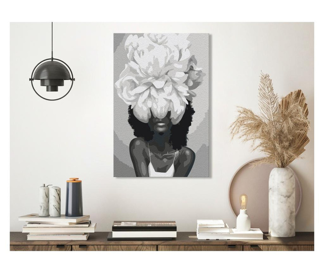 Slika za samostalno slikanje Artgeist - White Flower - 40 x 60 cm