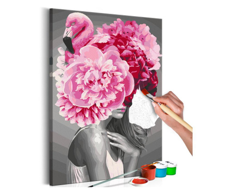 Slika za samostalno slikanje Artgeist - Flamingo Girl - 40 x 60...
