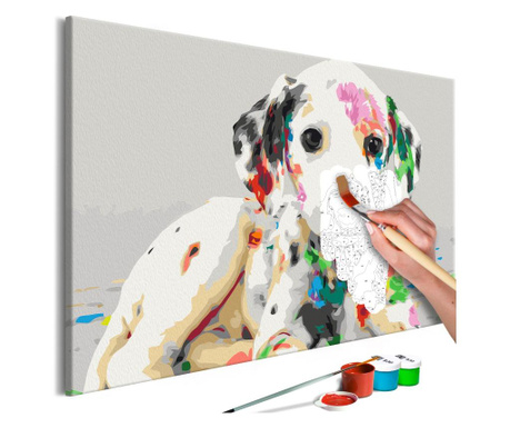Slika za samostalno slikanje Artgeist - Colourful Puppy - 60 x 40 cm