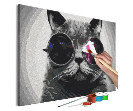 Slika za samostalno slikanje Artgeist - Cat With Glasses - 60 x 40 cm