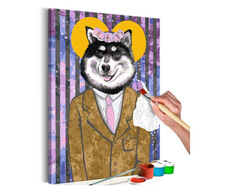 Slika za samostalno slikanje Artgeist - Dog in Suit - 40 x 60 cm